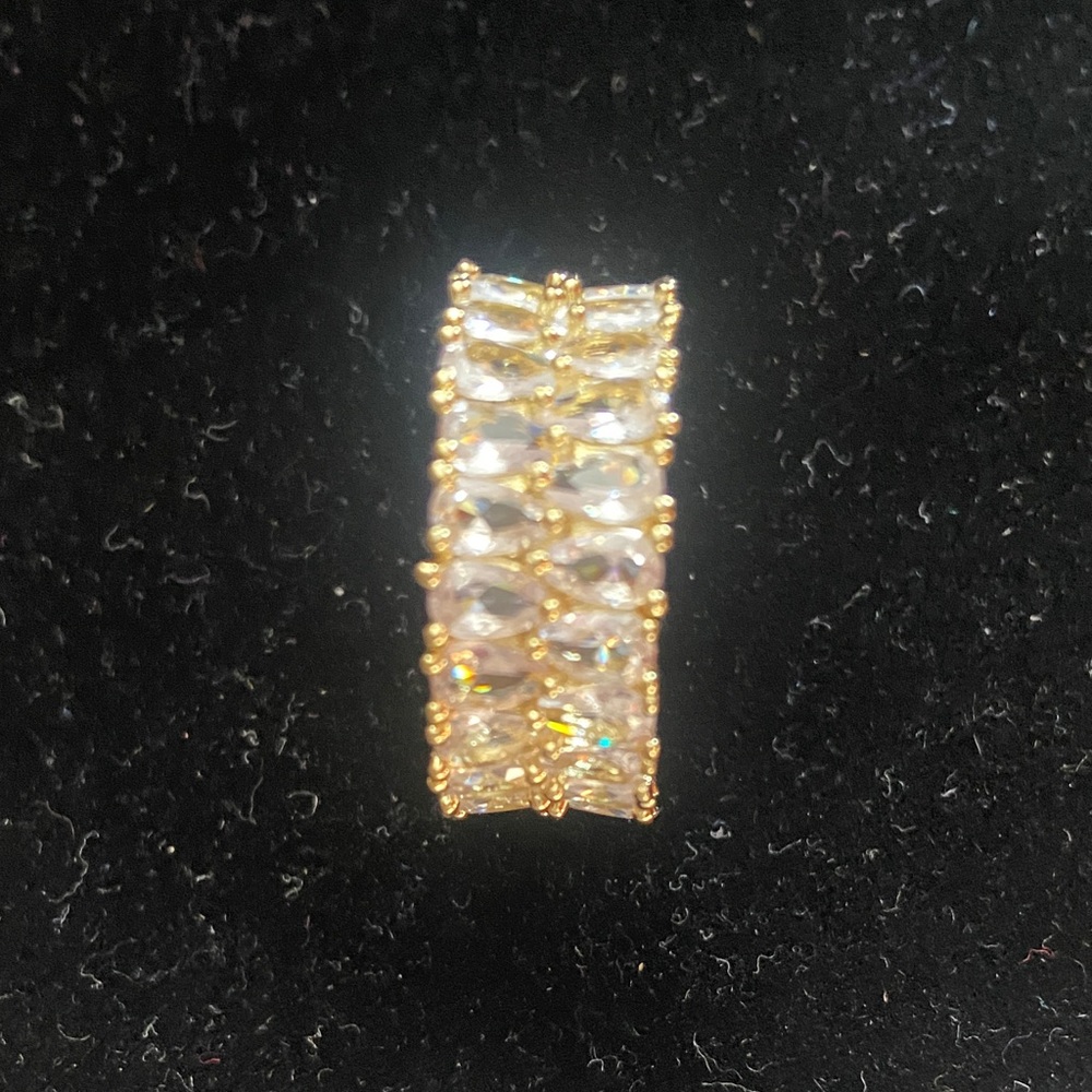 Gold Plated Over Stainless Steel Diamond Band